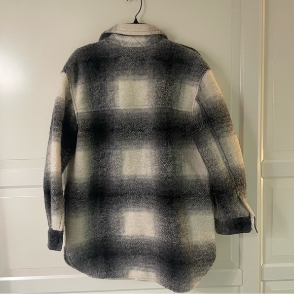 Wilfred Free Plaid Fleece Alpaca Wool Ganna Shirt Jacket shacket 20998 - Picture 4 of 10